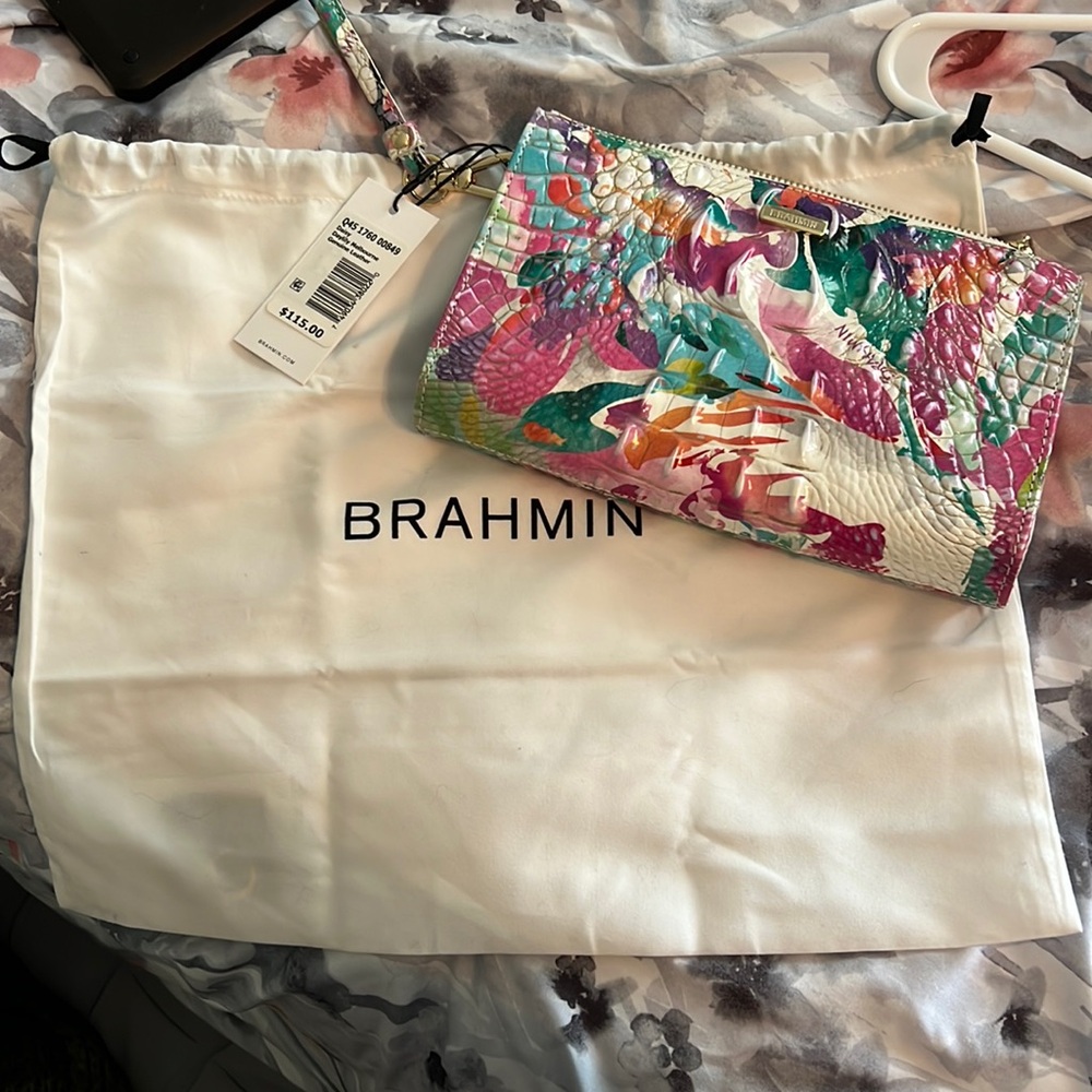 NWT BRAHIM Wristlet Purse With Bag